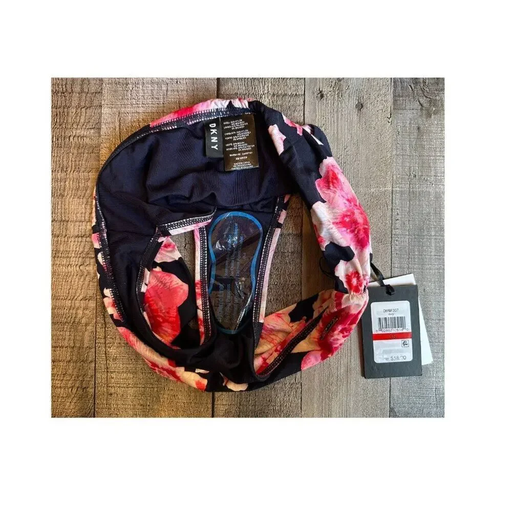 DKNY Women's Navy Floral Tankini Swimsuit Matching Set | XS